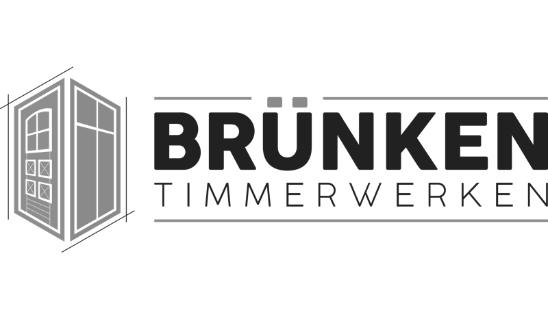 Logo Brunken Timmerwerken liggend grijs